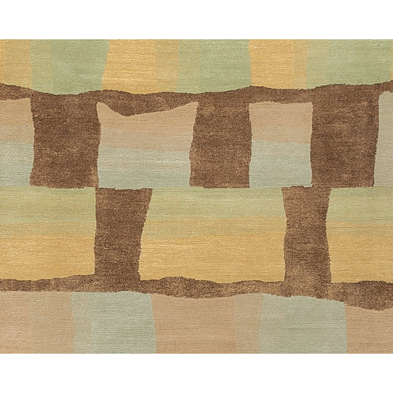 Eva H Geometric Area Rug in Beige/Green, Rectangle 9' x 12'