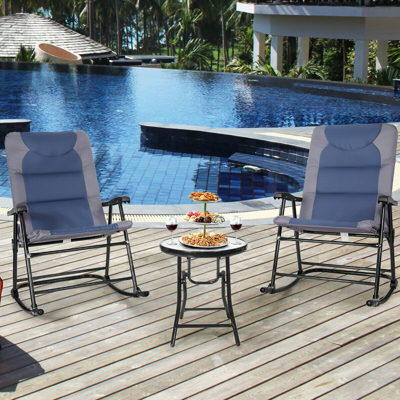2 - Person Patio Conversation Set, Blue/Gray