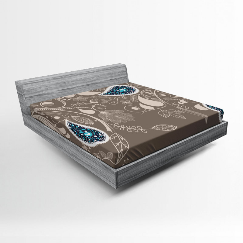 Microfiber Paisley Fitted Sheet, Full Fitted Sheet