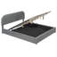 Lit plateforme pratique avec rangement hydraulique, aspect gris, revêtement élégant et doux-1407233275