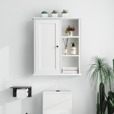 Armoire murale de salle de bain améliorée, armoire de rangement au-dessus des toilettes, armoire de rangement murale, armoires à pharmacie en bois