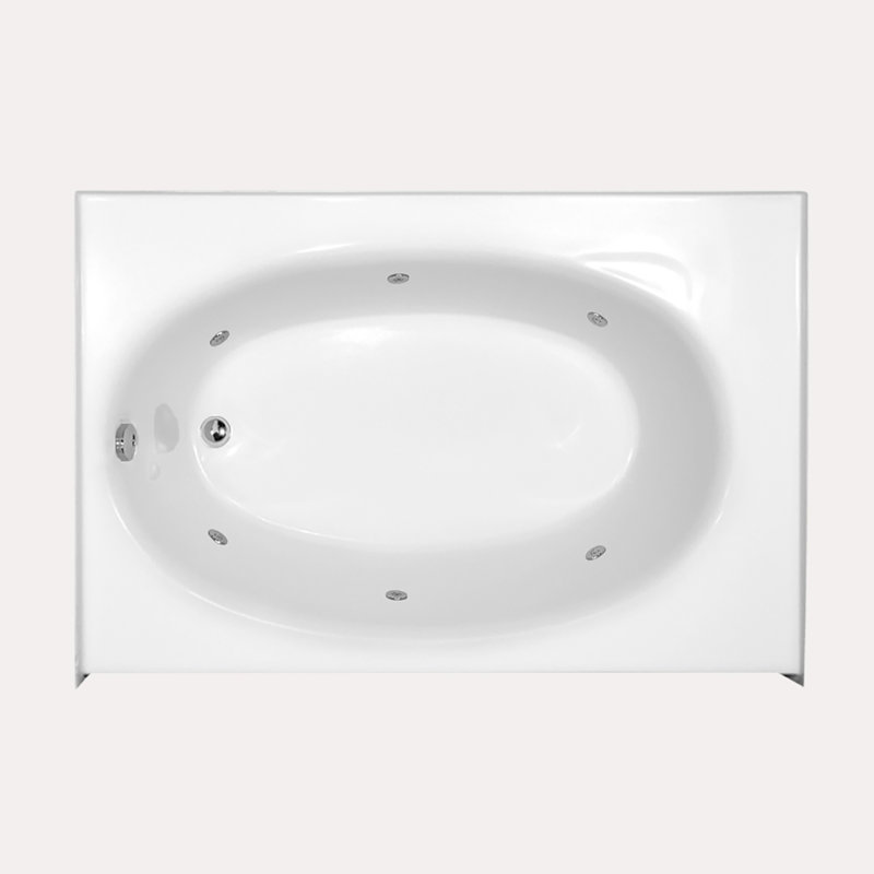 Kona 60'' x 42'' Whirlpool Bathtub, Biscuit, Left