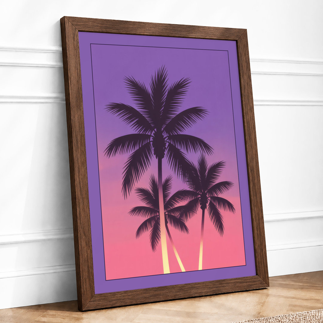 Palms at Dusk Tropical - Framed Print
