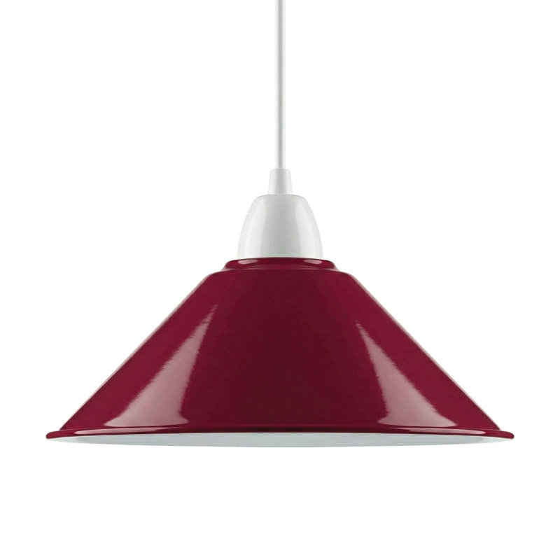 10cm H Metal Cone Lamp Shade, Burgundy