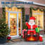 180cm Christmas Inflatable Santa Sitting on Chimney, Lighted Outdoor Yard Decoration with Built-In Fan