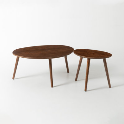 33.5"W Solid Oak Modern Coffee Table