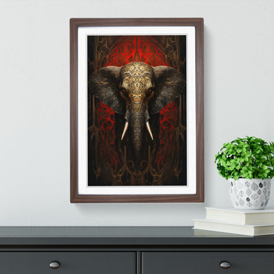 Elephant Gothic - Single Picture Frame Print on Wood