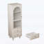 Grande armoire de rangement avec porte en verre trempé, deux tiroirs et tablette réglable pour une organisation polyvalente et élégante-892663018