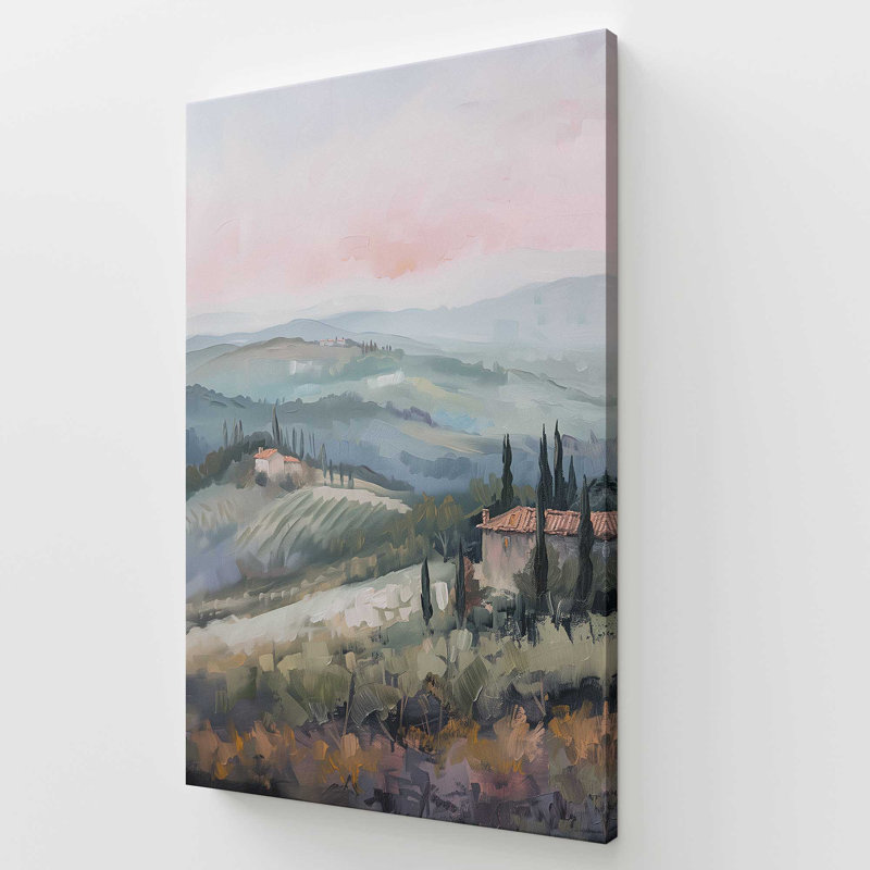 «Dusk's Glow in Tuscany v2», grande impression sur toile, H 54 po x l 36 po