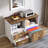 63" L-Shaped Executive Desk and 39 Drawer Lateral File Cabinet, L-Shape Office Credenza Desk Set