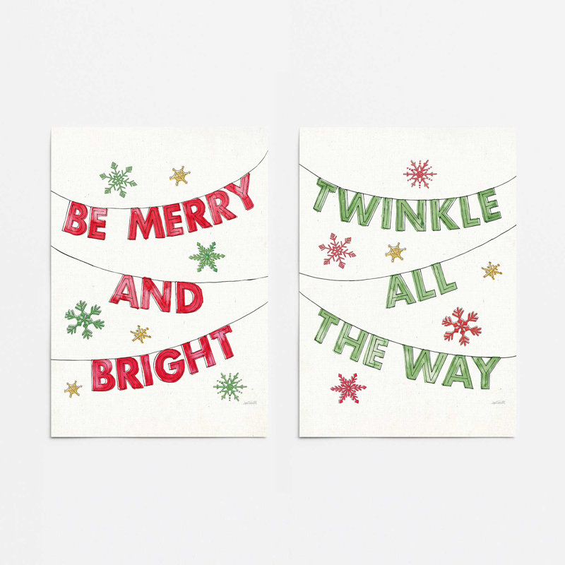 Ensemble de 2 impressions d'art Twinkle All The Way, 36 po x 24 po, Sans cadre