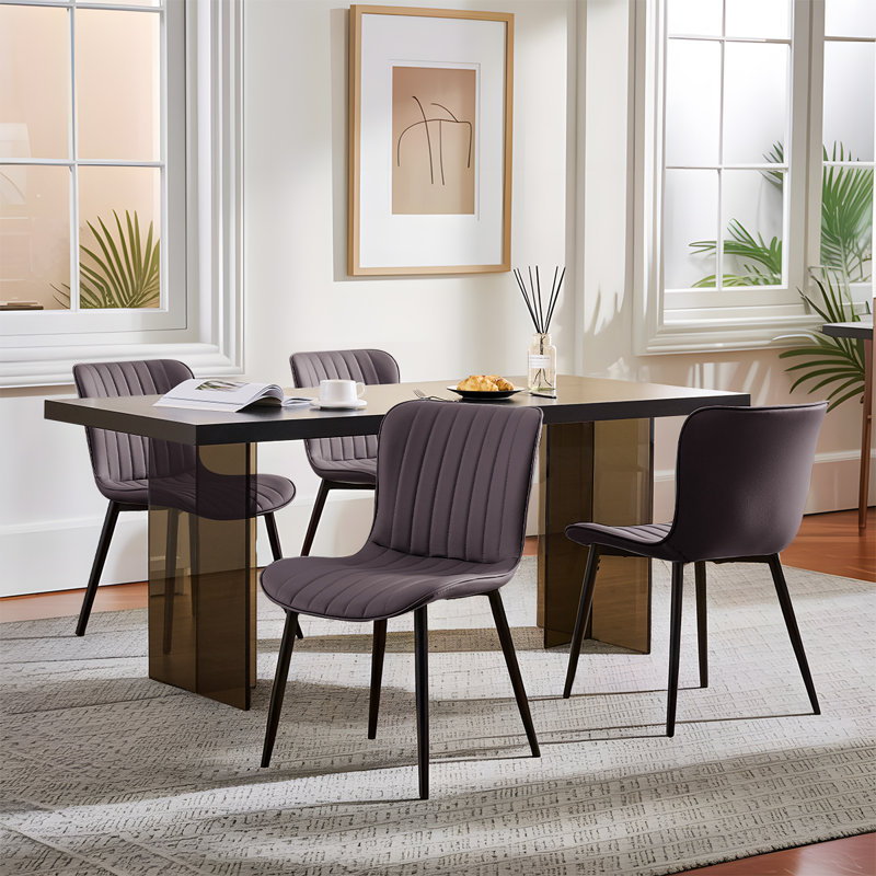 Modern Dining Chairs, PU Leather Kitchen Side Chairs With Sturdy Metal Legs & Non-Slip Feet Perfect For Dining Room, Restaurant, Cafe