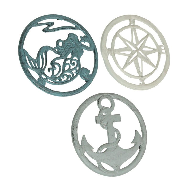 Metal Round 3 Piece Trivet Set