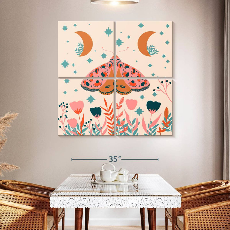 Brampt Moon And Moth, 45" H x 45" W