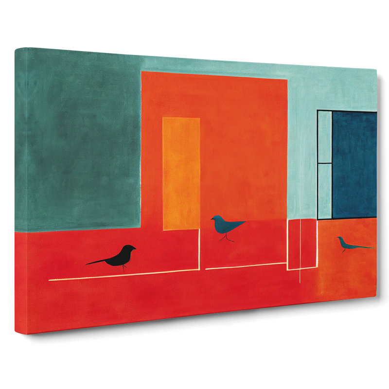 Showstopping Abstract Birds - Wrapped Canvas, 40cm H x 60cm W x 3cm D