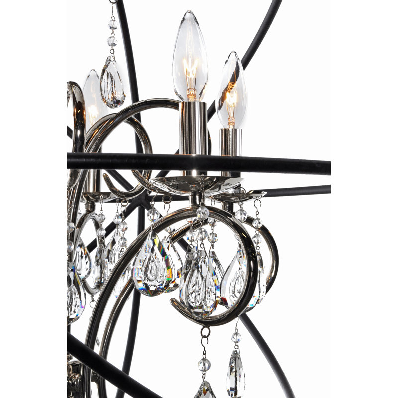 Alden 3 - Light Unique/Statement Pendant, Anthracite/Polished Nickel