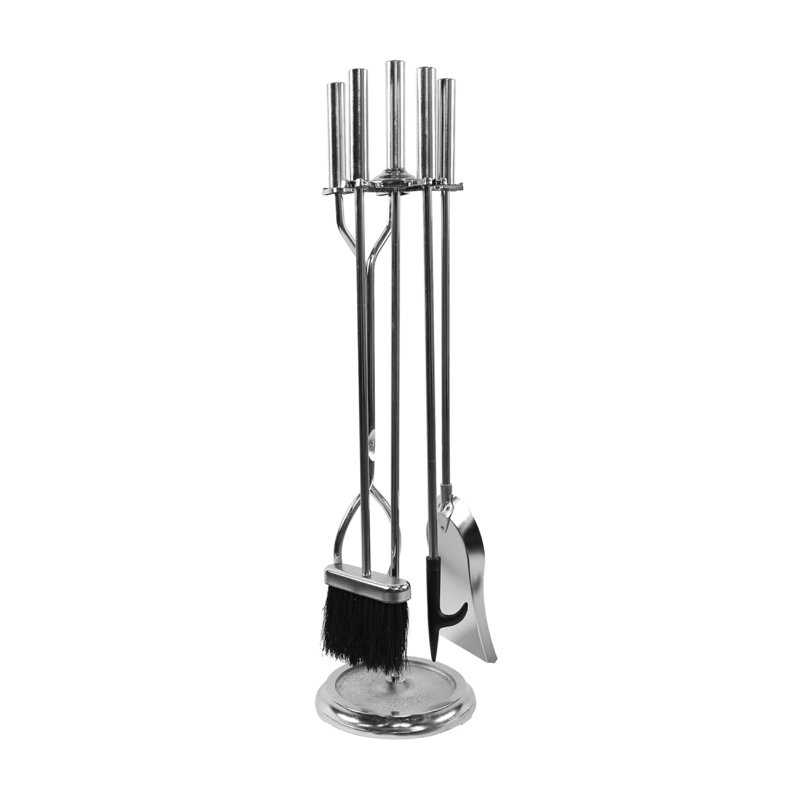 Ensemble d'outils de base pour foyer 4 pièces, Plaqué chrome