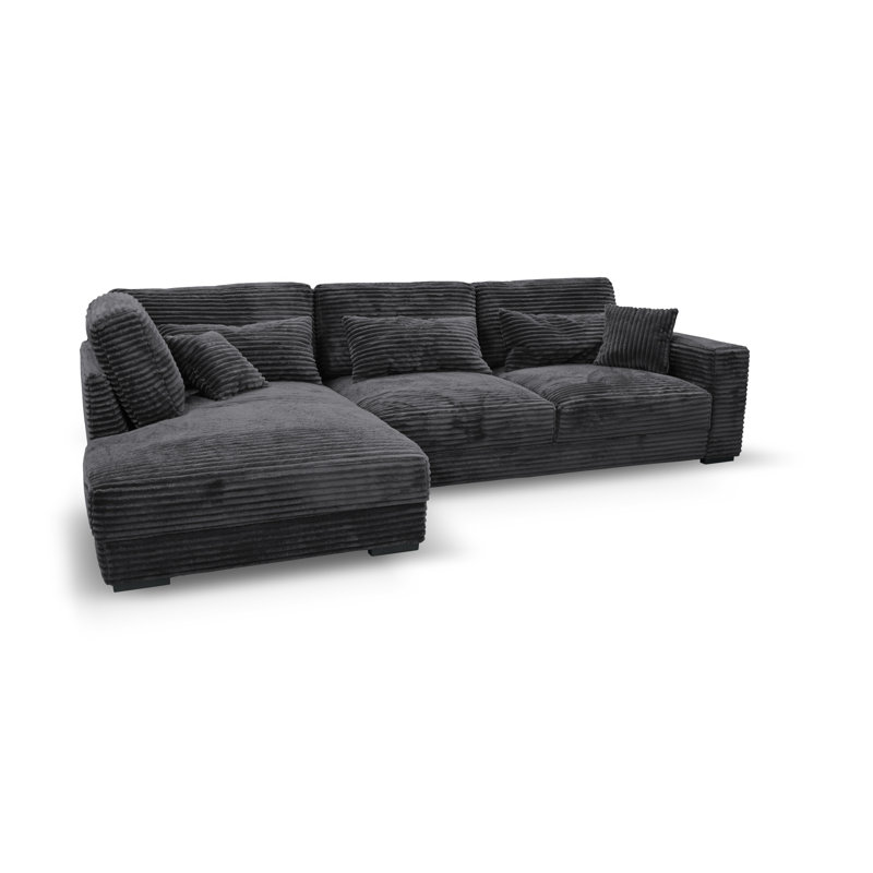 Nahkita 4 Seater Corner Sofa , Black, Left Hand Facing