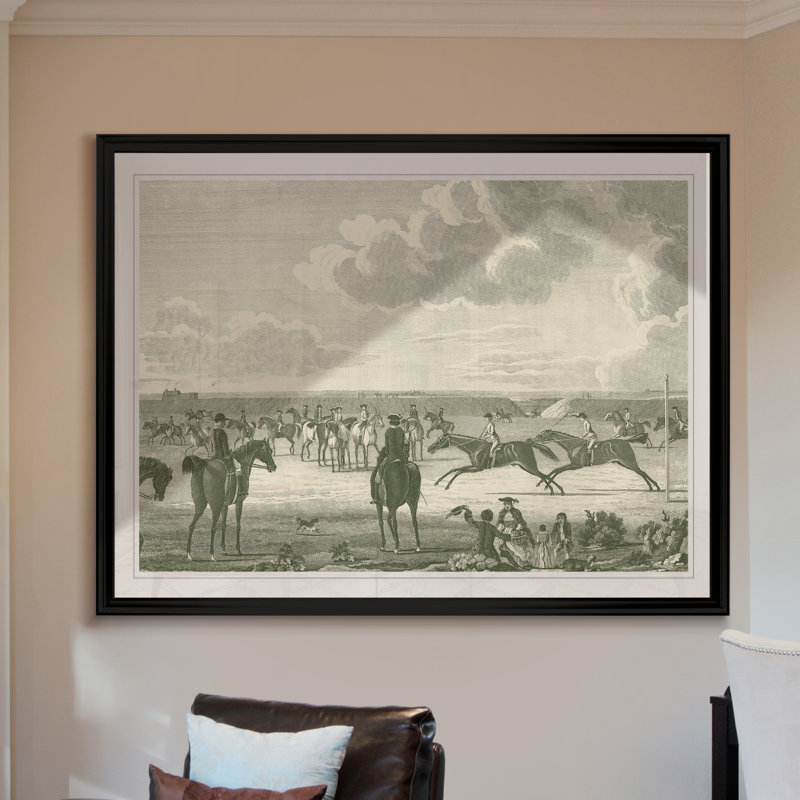 Scènes équestres IV - impression, H 22,5 po x l 30,5 po x P 1,5 po, Noir