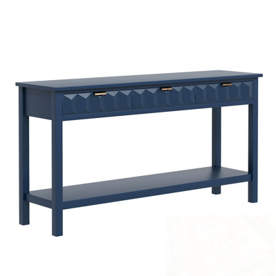 Wooden Console Table With 3 Drawers And Sturdy Legs