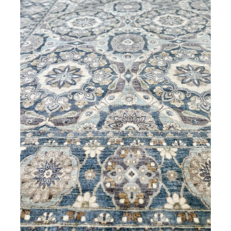 Proprietary Patterns Handmade Wool Area Rug, Rectangle 10' x 14'