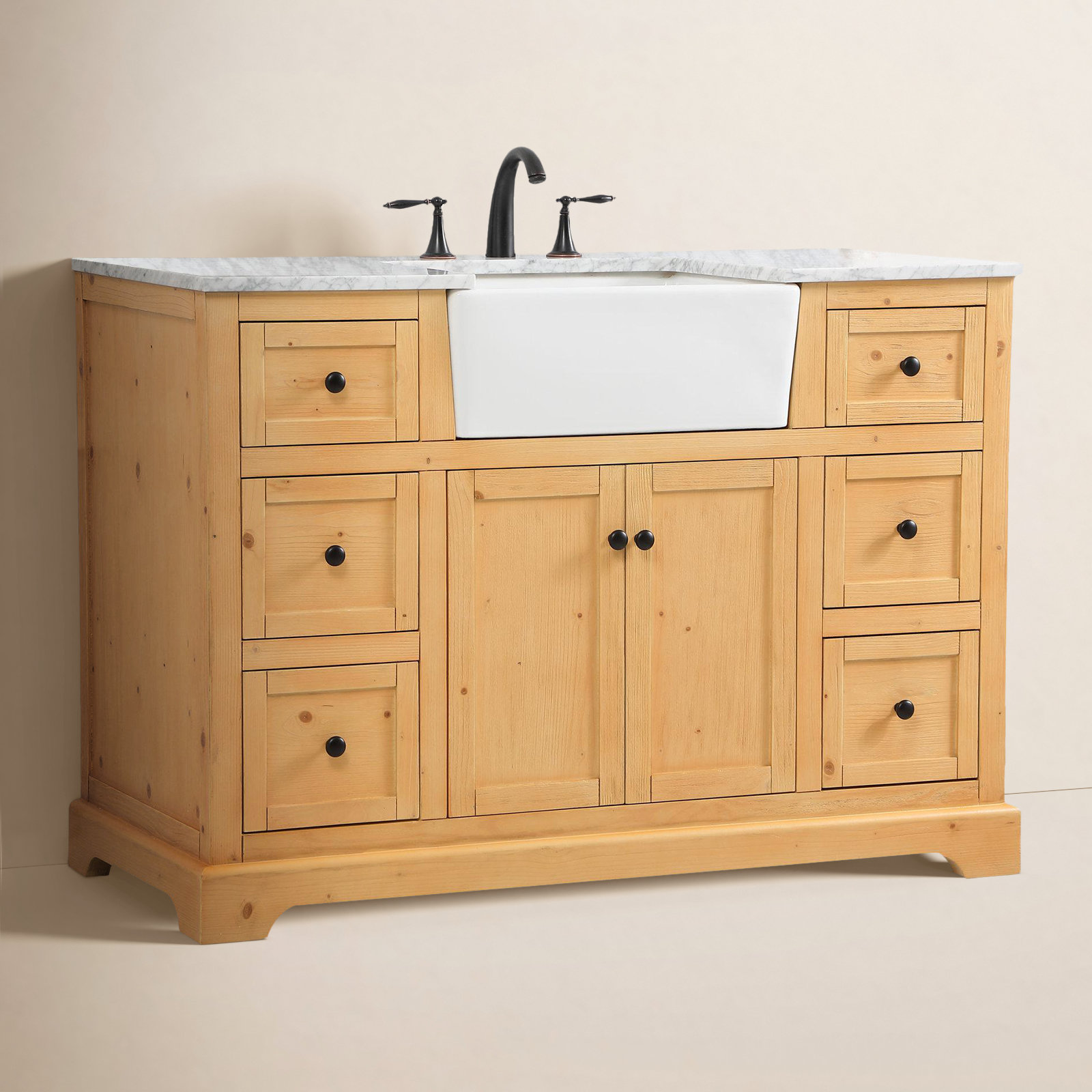 Pardue 48'' Single Bathroom Vanity, Natural Wood