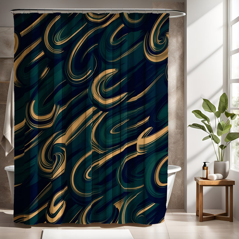 Rideau de douche Art Déco, H 72 po x l 70 po