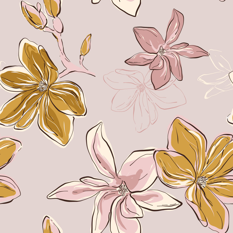 Ameswood Vector Floral Pattern by Milatoo - Wrapped Canvas Print, 30cm H x 30cm W x 3.8cm D