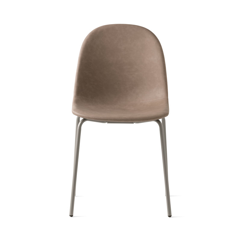 Academy Upholstered Armless Chair with Metal Frame, Matte Taupe