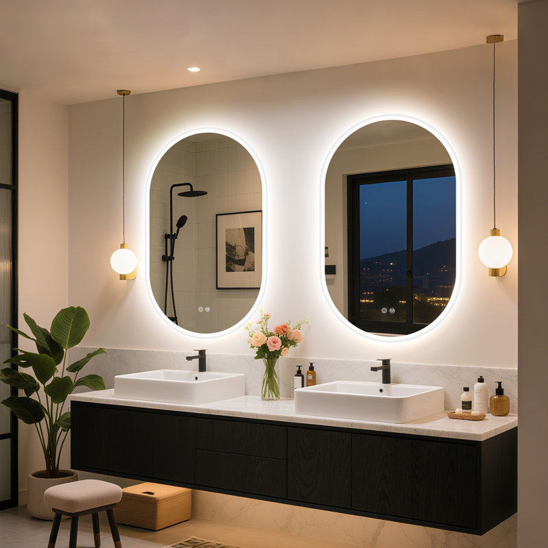 Brighten Your Bathroom with Our Smart LED Oval Mirror