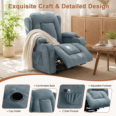 Power Lift Recliner with Massage, Heat, and USB Port