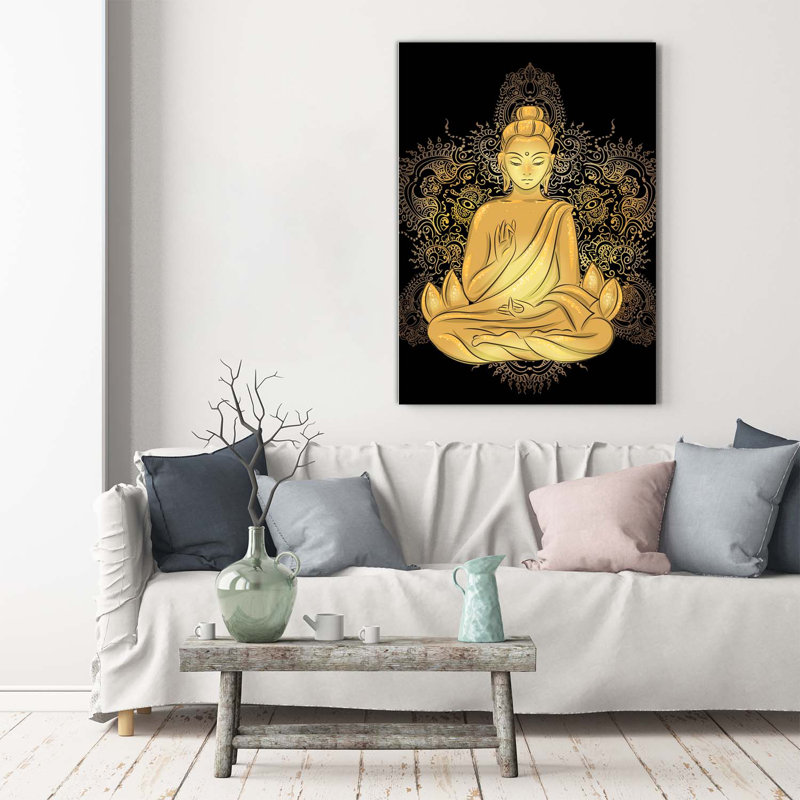 Buddha And Mandala - Wrapped Canvas Print