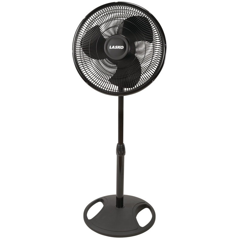 16" Oscillating Standing Fan, Black
