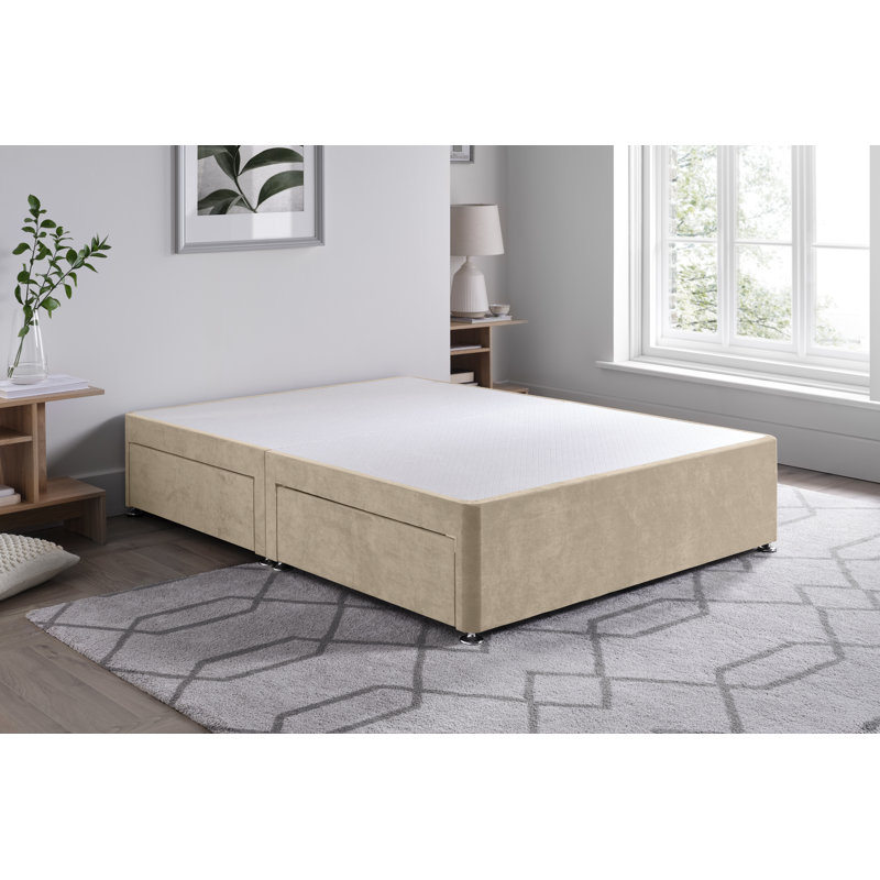 Naples Divan Bed Base, Beige, Small Single (2'6), No Drawers