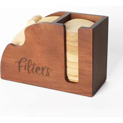 Porte-filtre à café en bois d'acacia