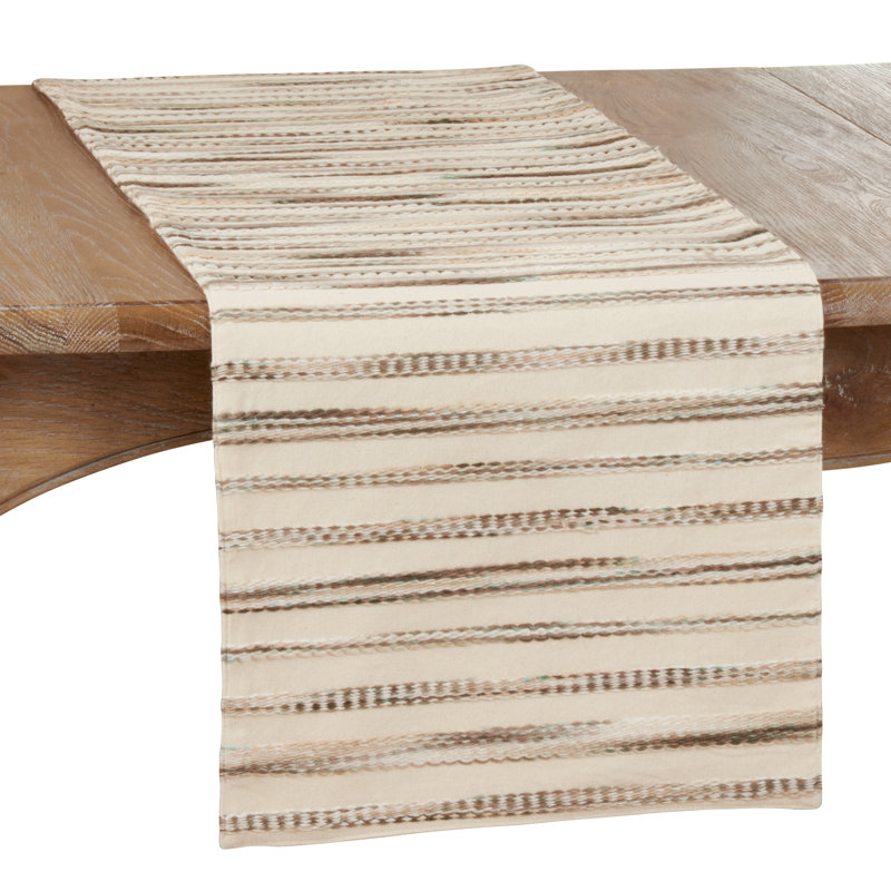 Tacony Striped Cotton Blend Table Runner