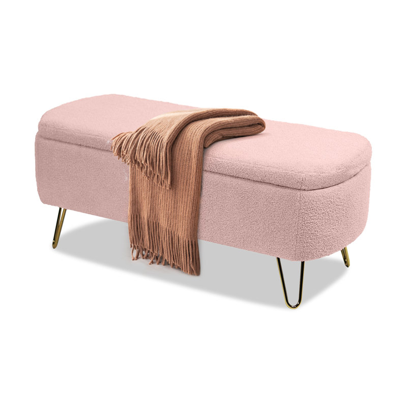 Repose-pieds avec rangement Huxleigh, Rose