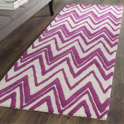 Sanyla Hand Tufted Wool Chevron Rug