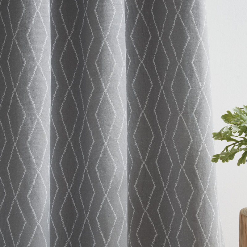 Paire de rideaux occultant en polyester avec œillets River (ensemble de 2), Gris, L 50 po x L 95 po