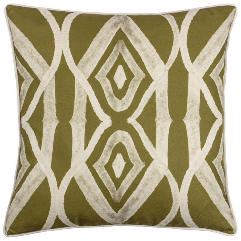 Breannia Ikat Square Throw Cushion Covers, Green, Pillow Cover Only - No Insert