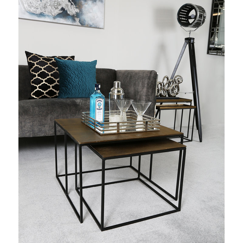 Wolbert Frame Nesting Tables, Gold