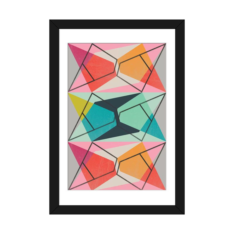 « color block iii », reproduction d’impression sur toile, Papier d'art encadré noir, H 32 po x l 24 po x P 1 po, Blanc
