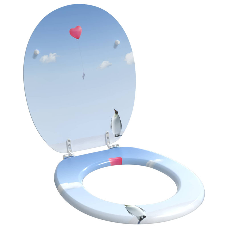 Soft-Close Toilet Seat 44 X 38 Cm MDF Board, Light Blue