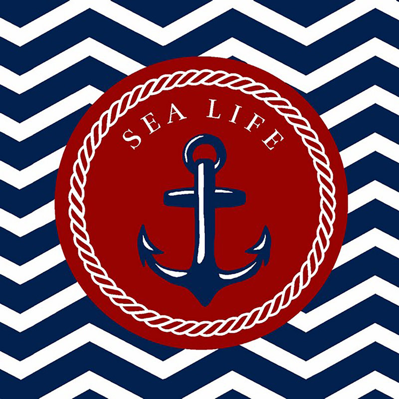 16" x 16" Outdoor Throw Pillow (Set of 2), Sea Life Anchor