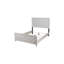 Élégant grand lit gris pour une chambre à coucher confortable - Structure et tête de lit chic en bois massif