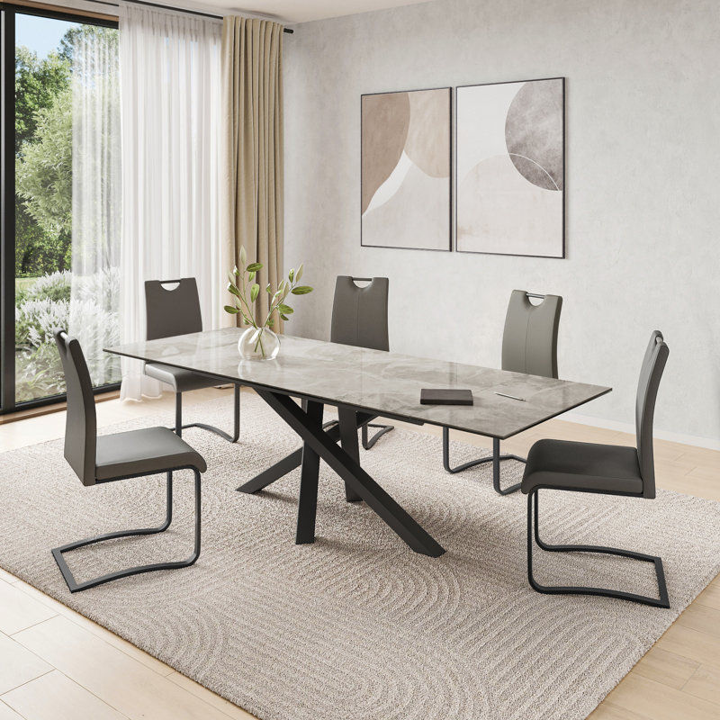 Ashok Dining Table, Grey, 76 x 240 x 90cm
