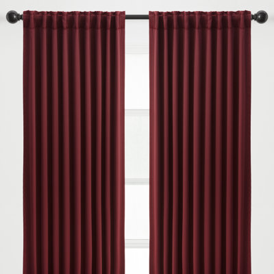 Mong 2-Panel Solid Contemporary Blackout Curtains - 3-In-1 Back Tab, Rod Pocket, Ring Tab