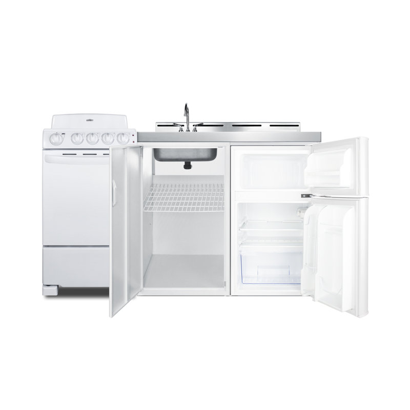 Summit Appliance All-In-One Combo Kitchens 3.2 Cubic Feet Top Freezer Kitchenette Mini Fridge