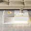 Modern Led Coffee Table - High-Gloss With Tempered Glass Top & Bluetooth Lighting (90X50Cm)-463094784-450800039