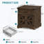 Table d'appoint de style champêtre de 60 cm de large avec station de recharge, table de chevet carrée avec tiroir et prise de courant.-7930505